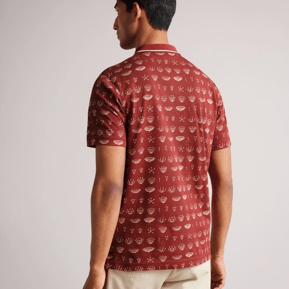 Ted Baker London Colves SS Printed Polo 100% cotton size 7 /US 3XL NWT - Picture 2 of 10